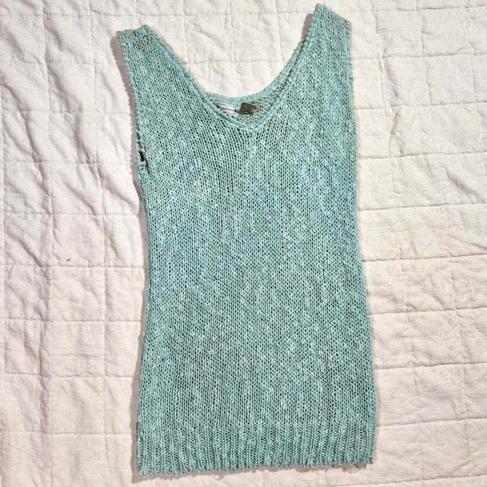 Vintage BJ California Knit Tank Top – Seafoam Green – Size M